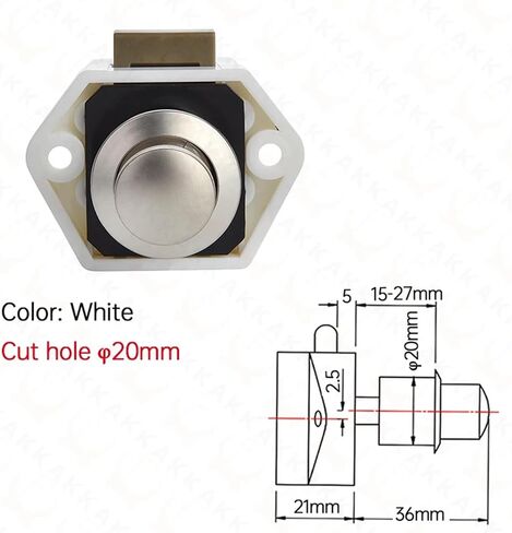 Camper Car Push Lock 20mm RV Caravan Boat Motor Home Cabinet Drawer Latch Button Locks for Furniture Hardware 10Pcs(Small White) in Saudi Arabia
