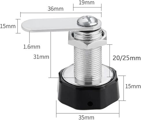Zinc Alloy Cupboard Drawer Code Lock 3 Digital Combination Lock Cabinet Mailbox Locker Password Lock Home Furniture Hardware 1Pcs(20mm-Color 5) in Saudi Arabia