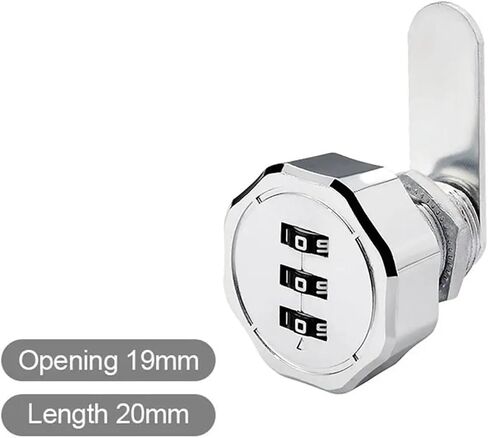 Zinc Alloy Cupboard Drawer Code Lock 3 Digital Combination Lock Cabinet Mailbox Locker Password Lock Home Furniture Hardware 1Pcs(20mm-Color 5) in Saudi Arabia