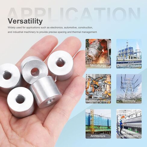TOP-VIGOR 10Pcs M6 Aluminum Spacer, 6.2mm ID x 15mm OD x 6mm Length Metal Spacer, Round Plain Finish Spacer Screw Standoff Bushing for M6 Screws Bolts and Rods in Saudi Arabia