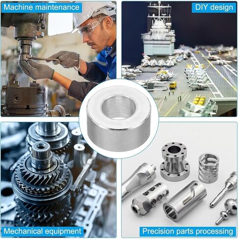 TOP-VIGOR 10Pcs M6 Aluminum Spacer, 6.2mm ID x 15mm OD x 6mm Length Metal Spacer, Round Plain Finish Spacer Screw Standoff Bushing for M6 Screws Bolts and Rods in Saudi Arabia