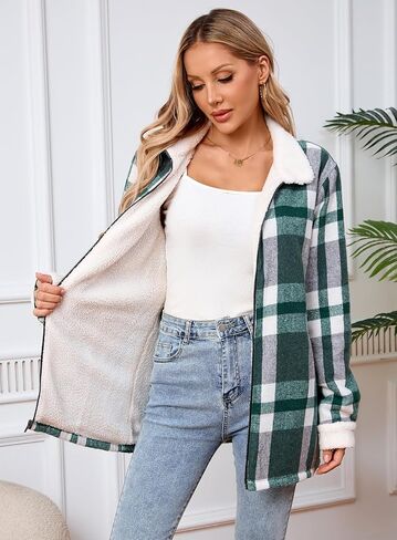 سترات شيربا المبطنة بالسيدات شيربا تطفو طوق الكامل zip fleece flannel سترة للنساء العصرية in Kuwait