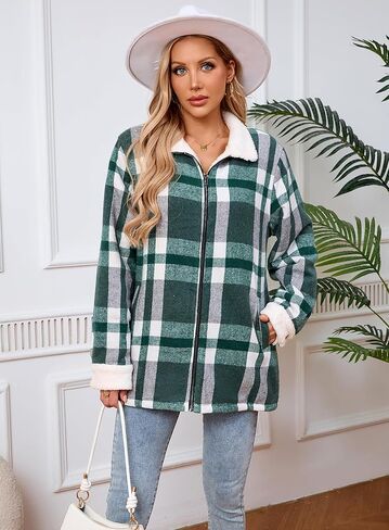 سترات شيربا المبطنة بالسيدات شيربا تطفو طوق الكامل zip fleece flannel سترة للنساء العصرية in Kuwait