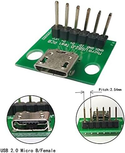 WLGQ Micro USB 2.0 لوحة الاختراق PCB ، واجهة 6 أسنان ، 10 حزمة in Saudi Arabia