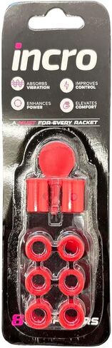 INCRO Padel Dretcet Reded Red - ثمانية عبوات ، مطاطية متينة - التحكم في الاهتزاز المحسن in Kuwait