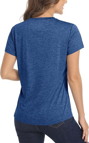 MAGCOMSEN Women's Short Sleeve Quick Dry T-Shirt Cool Wicking Moisture Workout Athletic Hiking Running Yoga Gym 2 Pack in Saudi Arabia