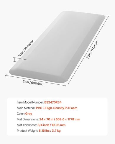 حصيرة سقوط فيفور للمسنين ، وسادة الوقاية من السقوط سميكة بحجم 1 بوصة مع حافة مشطوفة ، حصيرة أرضية سرير مضادة للانزلاق لكبار السن ، والمعاقين ، والمرضى (24 × 70 بوصة) in Kuwait