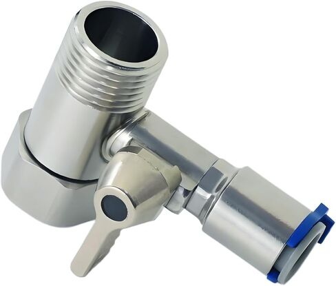 Stainless Steel Water Supply Adapter 1/2" x 1/2" x 1/4" Tee Stop Valve with Push-to-Connect Quick Fitting, Perfect for Reverse Osmosis Water Filters, and PE Pipe Shunts in Refrigerator Systems in Saudi Arabia