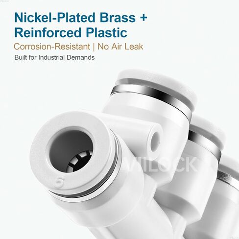 Push to Connect Tube Fittings, 5 Way 6mm OD Plastic Inline Manifold Union Air Line Fittings PK-6 (Pack of 6) in Kuwait