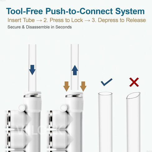 Push to Connect Tube Fittings, 5 Way 6mm OD Plastic Inline Manifold Union Air Line Fittings PK-6 (Pack of 6) in Saudi Arabia