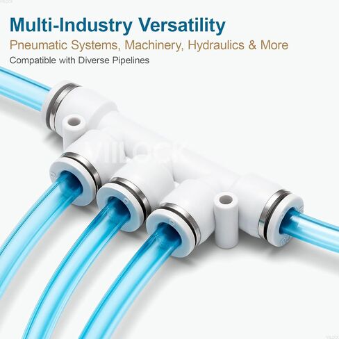 Push to Connect Tube Fittings, 5 Way 6mm OD Plastic Inline Manifold Union Air Line Fittings PK-6 (Pack of 6) in Kuwait