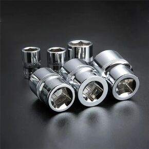 Hex Socket Wrench Head Set 1/4 3/8 1/2 Ratchet Tool With Holder 1Pcs(Short 10pcs 6.35mm) in Saudi Arabia