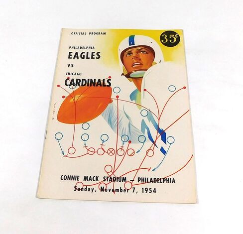 1954 Chicago Cardinals at Philadelphia Eagles NFL Football Program 11-7-54 - NFL Programs in Saudi Arabia