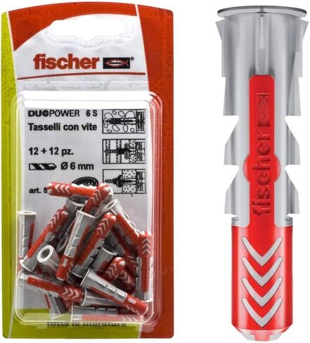 Fischer 537644 DuoPower 10 x 50 mm Wall Plugs, Solid Wall, Perforated Brick, Drywall, 50 x 50 mm in Saudi Arabia