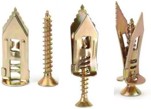 80 Sets Self Drilling Drywall Anchors with Screws - Self-Tapping Screws Anchors and Zinc Plated Steel Anchors Hold 65LB for Heavy Duty Wall Hanging (No Drill Need) (Two Sizes Mix 80sets) in Saudi Arabia