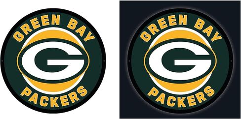 Team Sports America Evergreen NFL Green Bay Packers | فائقة الرقيقة LED LED SIGN DECER | 23 بوصة جولة | صنع في الولايات المتحدة in Kuwait