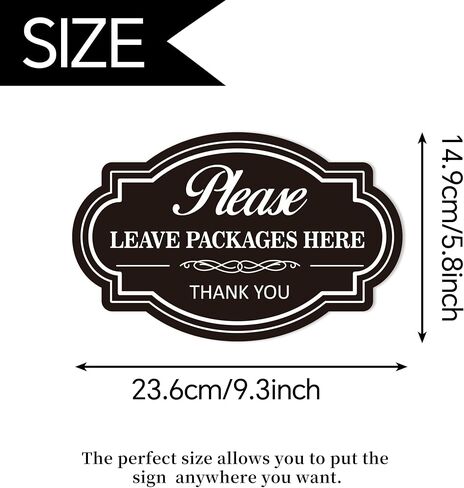 Please Leave Packages and Deliveries Here Sign Sticker，Self-Adhesive Waterproof Vinyl Delivery Signs for Packages, Place Packages Here for Home，Office，Shop，Box, Door（11.6" x 7.8 "） in Saudi Arabia