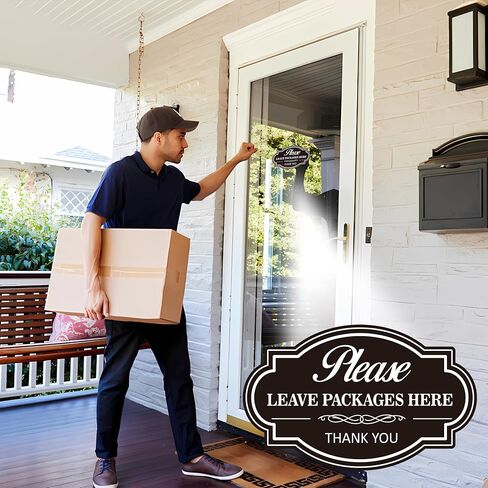 Please Leave Packages and Deliveries Here Sign Sticker，Self-Adhesive Waterproof Vinyl Delivery Signs for Packages, Place Packages Here for Home，Office，Shop，Box, Door（11.6" x 7.8 "） in Saudi Arabia