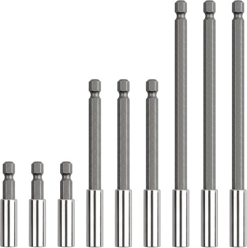 Rocaris 3 Pack 2/4/6 inch Strong Magnetic Drill Bit Extension Holder | 1/4" Hex Shank, S2 Steel Magnetic Screwdriver Extension for Impact Driver in Saudi Arabia