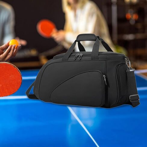 Table Tennis Training Bag Sports Gym Bag Partitioned Storage Crossbody Tote Ping Pong Equipment Carrier for Ping Pong Paddles in Kuwait