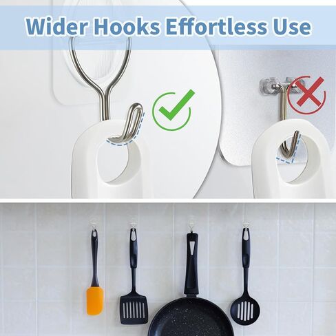 Adhesive Wall Hooks No Damage, Stick On Hooks for Hanging 10 Pack - Transparent Stainless Steel 5KG Heavy Duty, Waterproof Removable (3.5x5.3cm) Kitchen Bathroom Office, Ganchos para Pared in Saudi Arabia