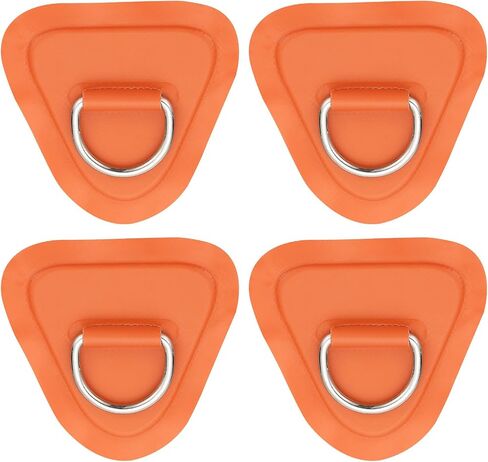 PATIKIL 3.5" Paddle Board D Rings, 4 Pcs Stainless Steel D-Ring PVC Patch Pad No Glue Include for Raft Kayak Inflatable Boat Surfboard, White in Saudi Arabia