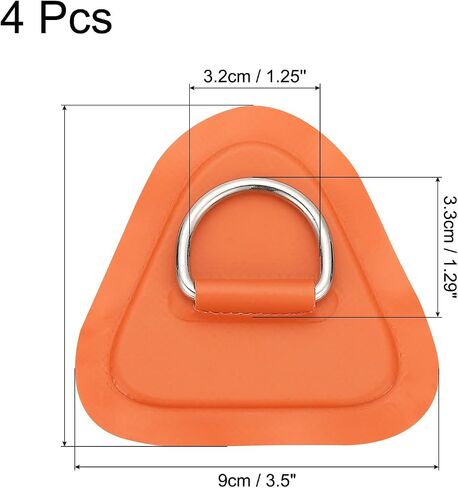 PATIKIL 3.5" Paddle Board D Rings, 4 Pcs Stainless Steel D-Ring PVC Patch Pad No Glue Include for Raft Kayak Inflatable Boat Surfboard, White in Saudi Arabia