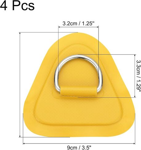 PATIKIL 3.5" Paddle Board D Rings, 4 Pcs Stainless Steel D-Ring PVC Patch Pad No Glue Include for Raft Kayak Inflatable Boat Surfboard, White in Saudi Arabia