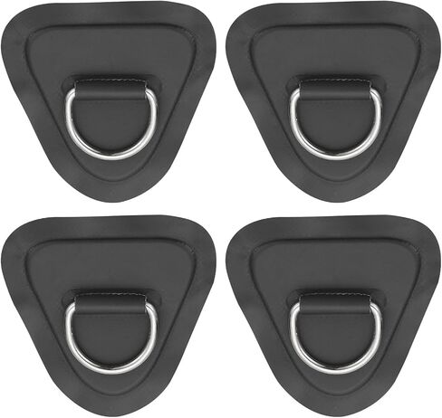 PATIKIL 3.5" Paddle Board D Rings, 4 Pcs Stainless Steel D-Ring PVC Patch Pad No Glue Include for Raft Kayak Inflatable Boat Surfboard, White in Saudi Arabia