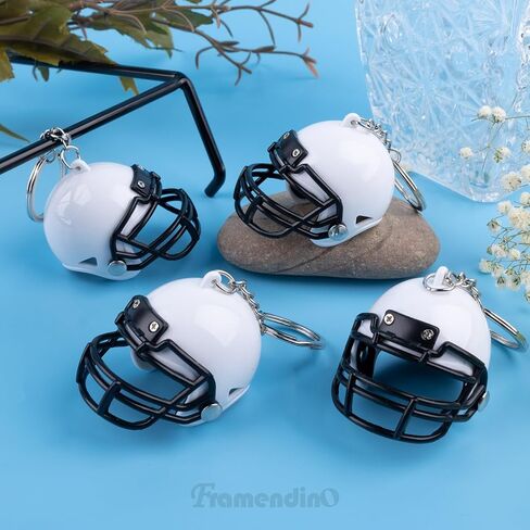 Framendino, 32 Pack Football Keychain Blanks Rugby Hockey Helmet Keychains for Painting DIY Crafts White in Saudi Arabia