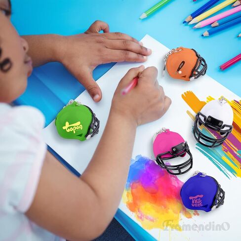 Framendino, 32 Pack Football Keychain Blanks Rugby Hockey Helmet Keychains for Painting DIY Crafts White in Saudi Arabia