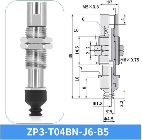 ZP3-T04/06/08BN-J/K3/6/10 Pneumatic Vacuum Chuck Vacuum Suction Cup 1Pcs(ZP3-T06BN-K6-B5) in Saudi Arabia
