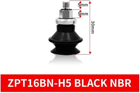 1Pcs ZPT16BN/BS/CN/CS/UN/US-A5/A6/H5 M5 Thread Soft Flat NBR Industrial Pneumatic Silicone Vacuum Suction Cup(AL121808F-04a/RG+Two Lights) in Saudi Arabia