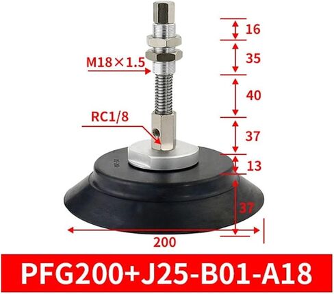 1pcs 200mm 250mm PFG200+J25/J50/J75-B01-A22 PFG250+J25/J50/J75-B01-A22 مجموعة شفطات الفراغ الثقيلة (PFG200J25B01A22) in Kuwait