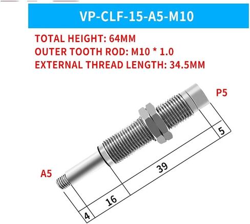 VP-CLF-10 VP-CLF-15 ZP3-D1010SM Stainless Steel Pneumatic Suction Cup Connecting Rod 1Pcs(VP-CLF-10-B5-M14 R) in Kuwait