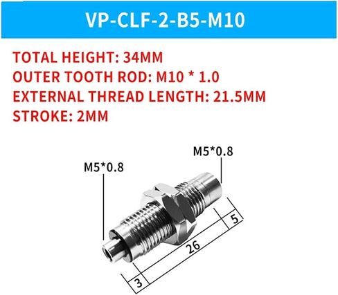 VP-CLF-10 VP-CLF-15 ZP3-D1010SM Stainless Steel Pneumatic Suction Cup Connecting Rod 1Pcs(VP-CLF-10-B5-M14 R) in Kuwait