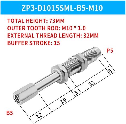 VP-CLF-10 VP-CLF-15 ZP3-D1010SM Stainless Steel Pneumatic Suction Cup Connecting Rod 1Pcs(VP-CLF-10-B5-M14 R) in Kuwait