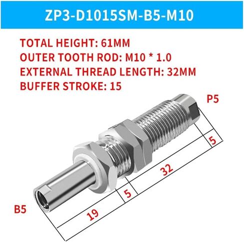VP-CLF-10 VP-CLF-15 ZP3-D1010SM Stainless Steel Pneumatic Suction Cup Connecting Rod 1Pcs(VP-CLF-10-B5-M14 R) in Kuwait