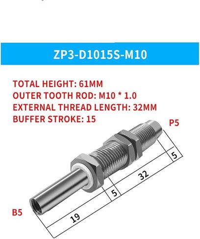 VP-CLF-10 VP-CLF-15 ZP3-D1010SM Stainless Steel Pneumatic Suction Cup Connecting Rod 1Pcs(VP-CLF-10-B5-M14 R) in Kuwait