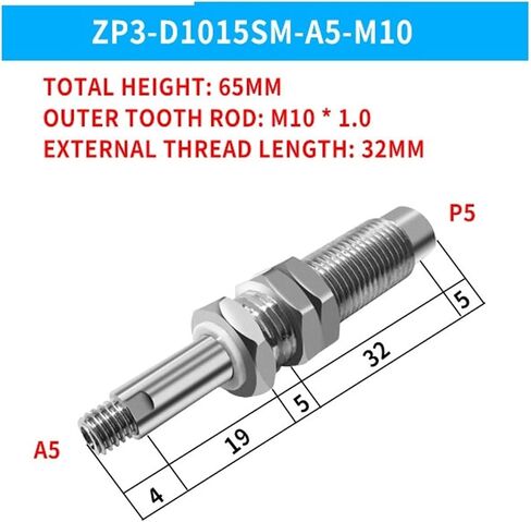 VP-CLF-10 VP-CLF-15 ZP3-D1010SM Stainless Steel Pneumatic Suction Cup Connecting Rod 1Pcs(VP-CLF-10-B5-M14 R) in Kuwait