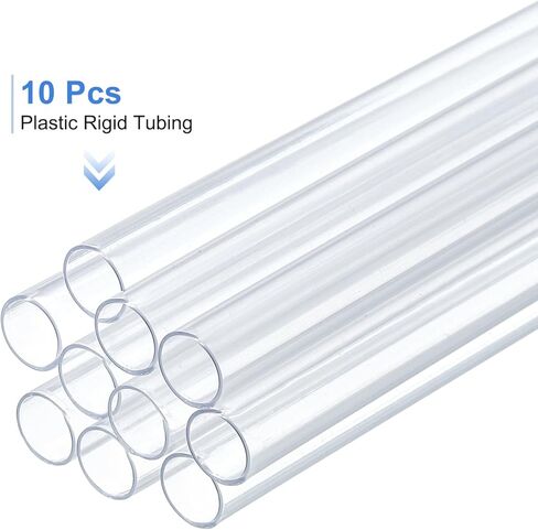 uxcell 10 pcs أنابيب صلبة بلاستيكية صافية 2 مم معرف × 3 مم OD ، طولها 0.5 متر ، أنابيب بولي كربونات مستديرة لأنابيب مياه الحوض ، ونظام تبريد الماء ، والسباكة in Saudi Arabia