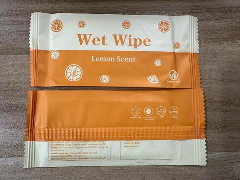 Hand Wipes Travel Size, 100 Pcs Wet Wipes Individually Wrapped for Barbecue, Seafood Boil Party, Restaurant, Lemon Scent in Kuwait