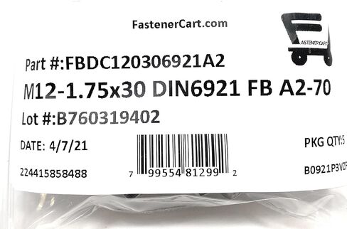 M12-1.75 x 30 Stainless Steel Flange Bolt DIN 6921 A2 Stainless Steel (5 Pieces) M12x30 in Saudi Arabia