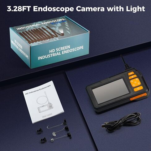 توضيح Borescope ، كاميرا المنظار الصناعي مع الضوء ، الكاميرا التفتيش Borescope مع شاشة IPS 4.3 "، 8 مصابيح LED قابلة للتعديل ، IP67 مقاوم للماء CAM CAM الأفعى للميكانيكا للميكانيكا in Saudi Arabia
