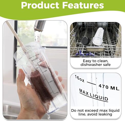 Replacement for Ninja Blender 16oz Cups Scale with Sealing Cap and 6 Fins Extractor Blade Compatible with Nurti Ninja Blenders BL660 BL663 BL663CO BL665Q BL740 BL770 (Pack of 5) in Saudi Arabia