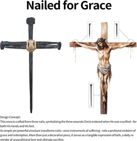 Lemeeoly Jesus Cruncifixion Cross DIY-3pcs ، الأظافر الحديدية ذات الرؤوس المسطحة 8 ، in Saudi Arabia
