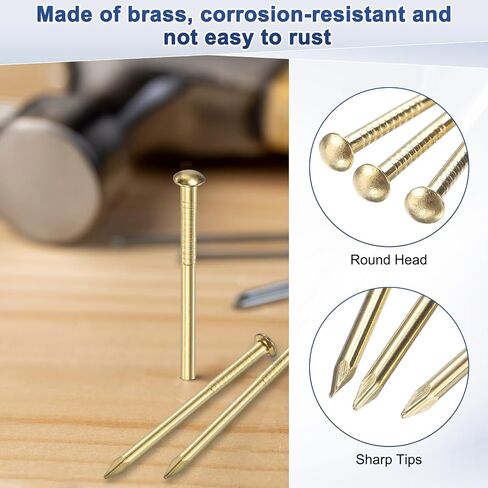 100 عبوة صغيرة الأظافر الصغيرة ، 2.8 ملم × 25 ملم الدقة النحاس Mini Nails Hadware Head for Wooden/DIY التزيين/الإكسسوارات المنزلية/صورة معلقة in Kuwait