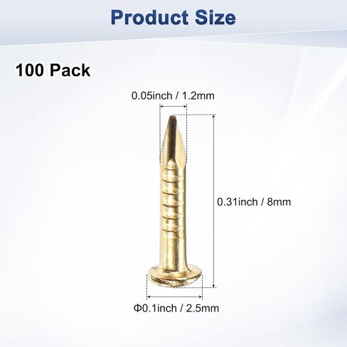 100 عبوة صغيرة الأظافر الصغيرة ، 2.8 ملم × 25 ملم الدقة النحاس Mini Nails Hadware Head for Wooden/DIY التزيين/الإكسسوارات المنزلية/صورة معلقة in Kuwait