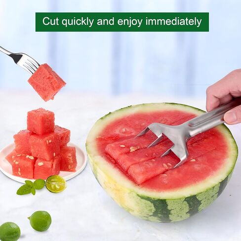BOXOB Watermelon Cutter Slicer, Stainless Steel Watermelon Cutting Tool Portable Fruit Cutter for Melon Mango Home Kitchen Gadget Camping Party in Saudi Arabia