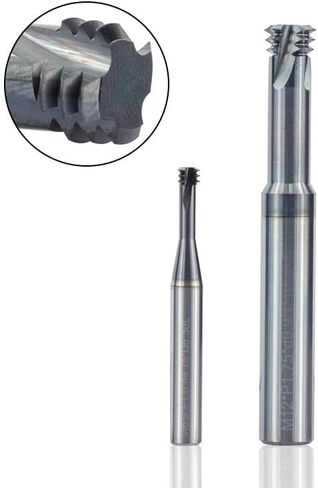 Thread End Mill 3 Flute 60 Degree Tungsten Carbide Router Bit For Metal Aluminum Cutting,M10x1.5xD8x60 in Kuwait